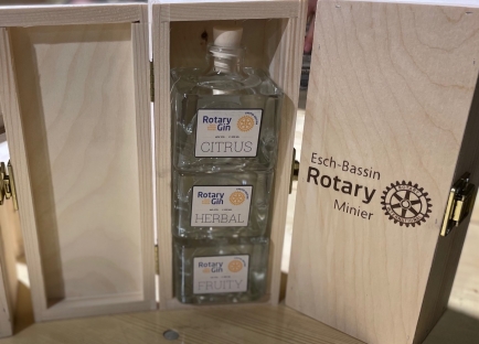 3 G: 3 bouteilles de 200ml de GIN exclusif ROTARY cadeau à 99 Euro pour soutenir Polio et COVAX