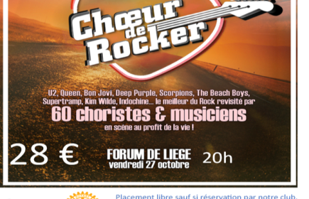 Concert Chœur de Rocker le 27 octobre à 20 heures